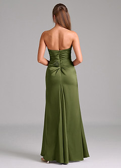 Azazie Lucille Bridesmaid Dresses Olive Mermaid Strapless Stretch Satin Convertible Dress image2