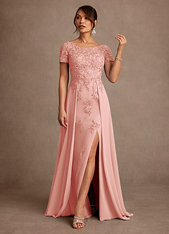 Azazie Alva Mother of the Bride Dresses Rosette A-Line Lace Dress image4