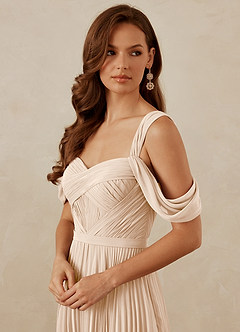 Christian Siriano Bridal for Azazie 1013 Bridesmaid Dresses White Alabaster A-Line Off the Shoulder Chiffon Dress image2