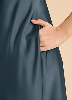 Azazie Sissy Junior Abito A-Line in Raso Elasticizzato a Spalla Scoperta Crepuscolo image7