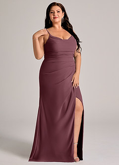 Azazie Deandra Bridesmaid Dresses Sangria Mermaid Pleated Chiffon Dress image11