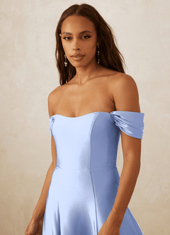 Christian Siriano Bridal for Azazie 1002 Bridesmaid Dresses Ice A-Line Off the Shoulder Stretch Satin Convertible Dress image5