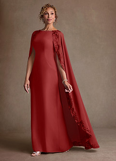 Azazie Artemisia Mother of the Bride Dresses Rust Sheath Lace Chiffon Dress image4