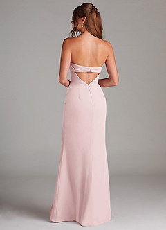 Azazie Leonis Bridesmaid Dresses Blushing Pink Sheath Strapless Chiffon Convertible Dress image5