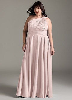 Azazie Charlize Jurken voor bruidsmeisjes Jurk van Stretch Satijn met A-lijn One-shoulder Blozend Roze image12
