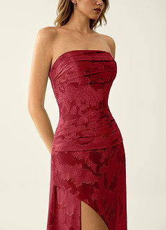 Arabella Grace Coral Pink Glitzerndes Jacquard-Korsett-Abendkleid image5