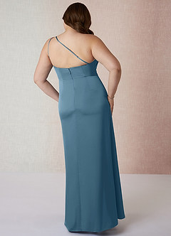 Azazie Mika Bridesmaid Dresses Bermuda Sheath One Shoulder Stretch Satin Dress image9