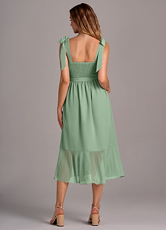 Azazie Deb Bridesmaid Dresses Matcha A-Line with Pockets Chiffon Convertible Dress image6