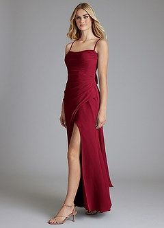 Azazie Solstice Venta Final Vestido de Sky Blue de Gasa de Corte Sirena Convertible con Sin tirantes image16