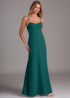 Azazie Breonna Bridesmaid Dresses Peacock A-Line Sweetheart Neckline Chiffon Dress image4