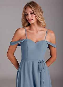 Azazie Aaron Bridesmaid Dresses Twilight A-Line Off the Shoulder Chiffon Convertible Dress image2