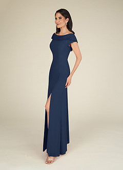 Azazie Cupid Mother of the Bride Dresses A-Line Boatneck Lace Chiffon Floor-Length Dress image3