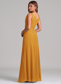 Azazie Nerine Brudtärnklänningar Klä av A-Linje i Chiffong Plisserad Knäck image2