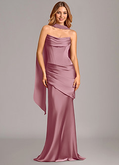 Azazie Pelagia Bridesmaid Dresses Vintage Mauve Mermaid Corset Stretch Satin Convertible Dress image1
