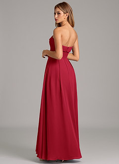 Azazie Lucienne Bridesmaid Dresses Scarlet A-Line Strapless Chiffon Convertible Dress image2