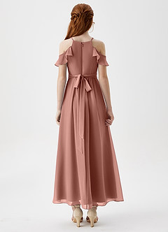 Azazie Chaya Junior Cedar Rose A-Line Off the Shoulder Chiffon Dress image2