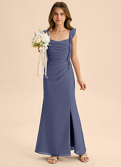 Azazie Jessamine Junior Klä av Sjöjungfru i Chiffong Älskling Halsringning image1