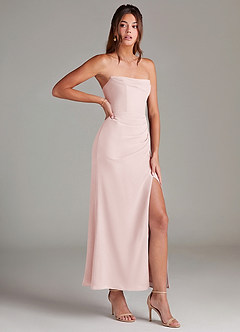 Azazie Leonis Abiti da Damigella Abito Convertibile Sirena in Chiffon Senza Cinturino Rosa Rossore image8