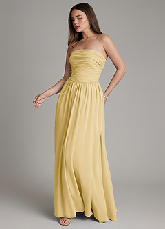 Azazie Andreina Bridesmaid Dresses Butter A-Line Pleated Chiffon Dress image5