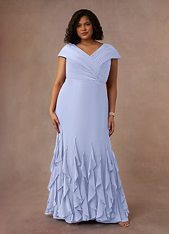 Azazie Bailora Mother of the Bride Dresses Ice Mermaid Ruched Chiffon Dress image6