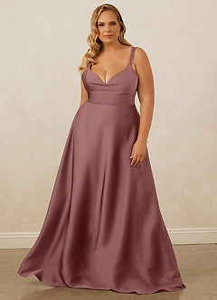 Christian Siriano Bridal for Azazie 1001 Bridesmaid Dresses Vintage Mauve A-Line Sweetheart Neckline Stretch Satin Dress image11