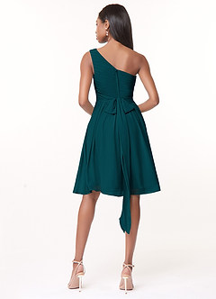 Azazie Katrina Jurken voor bruidsmeisjes Jurk van Chiffon met A-Lijn One-Shoulder Pijnboom image2
