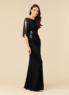 Azazie Magdalene Mère de la mariée Robes Robe Fourreau en Maille Paillettes Noir image2