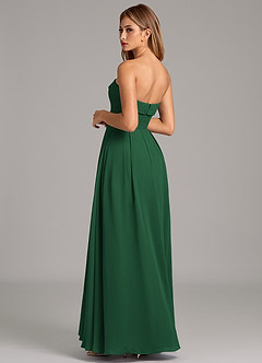 Azazie Lucienne Bridesmaid Dresses Dark Green A-Line Strapless Chiffon Convertible Dress image2