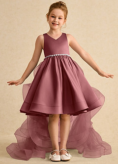 Azazie Julietta Flower Girl Dresses Amethyst Ball-Gown Convertible Tulle Dress image2