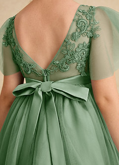 Azazie Queenie vestidos de niña de las flores Vestido de Matcha de Encaje de Corte en A image6