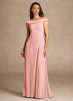 Azazie Ewa Mère de la mariée Robes Robe Trapèze en Maille Épaule décolletée Rosette image5
