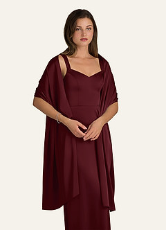 front Azazie Xale De Cetim Elástico De Cor Correspondente