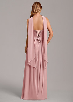 Azazie Cadence Robes de demoiselle d'honneur Robe Trapèze Convertible en Satin extensible Corset Rose Poussiéreuse image4