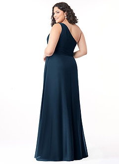 Azazie Dallas Bridesmaid Dresses Dark Navy A-Line One Shoulder Chiffon Dress image7