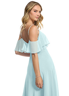 Azazie Jean Bridesmaid Dresses Sea Glass A-Line Chiffon Convertible Dress image7