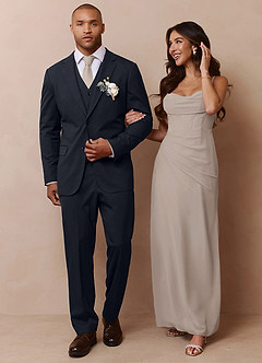 front Savile Charcoal Wool Blend Dress Pants