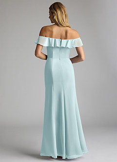 Azazie Sophie Bridesmaid Dresses Sea Glass A-Line Off the Shoulder Chiffon Convertible Dress image3