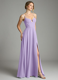 Azazie Audreana Final Sale Lilac A-Line Sweetheart Neckline Chiffon Dress image5