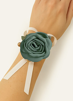 front Matching Color Matte Satin Wrist Corsage