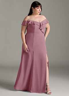 Azazie Sophie Bridesmaid Dresses Vintage Mauve A-Line Off the Shoulder Chiffon Convertible Dress image10