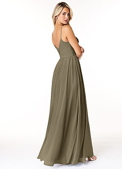 Azazie Lisbon Abiti da Damigella Abito A-Line in Chiffon Scollo a Cuore Willow Green image2