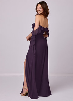 Barbie ♥ Azazie Bridesmaid Dresses Plum A-Line Off the Shoulder Chiffon Convertible Dress image3