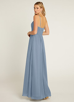 Azazie Shannon Final Sale Agave A-Line Pleated Chiffon Dress image5