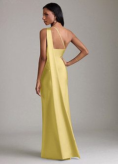 Azazie Galinda Suknie dla druhen Syrena Jedno ramię Satyna elastyczna Do ziemi Sukienka image6