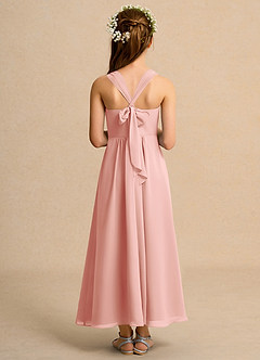 Azazie Tater Junior Formal vestidos de niña de las flores Vestido de Rosetón de Gasa de Corte En A con Plisado image2