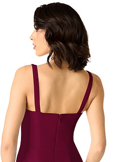 Azazie Gianetta Final Sale Black Mermaid Side Slit Stretch Crepe Dress image5