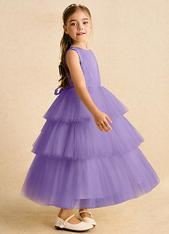 Azazie Marshmallow Flower Girl Dresses Tahiti Ball-Gown Bow Tulle Dress image3