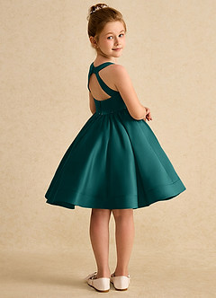 Azazie Julietta Flower Girl Dresses Peacock Ball-Gown Convertible Tulle Dress image8