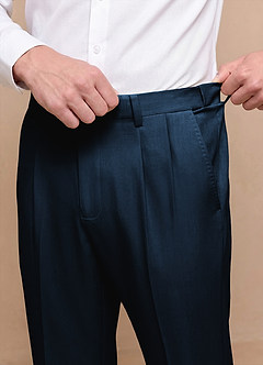 front Owen Navy Blue Lightweight Tailored Dress Pants
