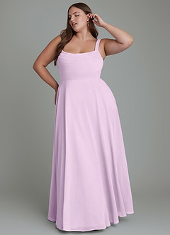 Azazie Shaude Bridesmaid Dresses Frosted Lilac A-Line Pleated Chiffon Dress image8